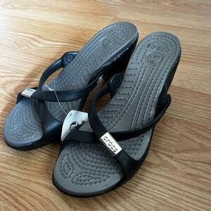 Crocs Black High Heels Sandal Size 8